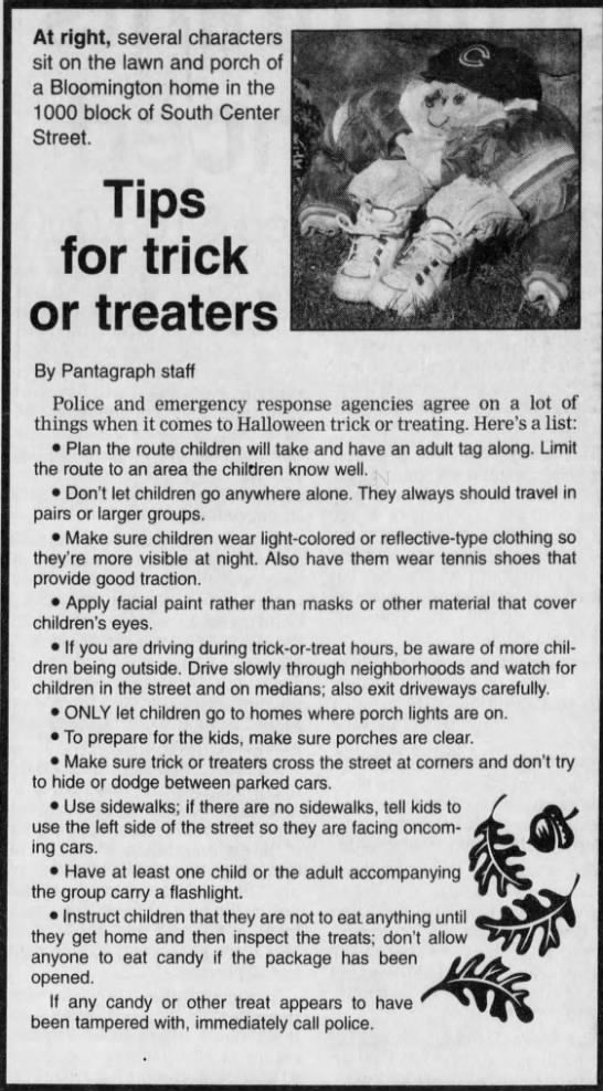Tips for trick-or-treaters